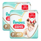 Kit De Fralda Infantil Pampers Premium Care Pants Tamanho P 80 Unidades