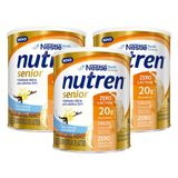 Nutren Senior Baunilha Zero Lactose 740g | Kit Com Três Unidades