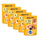 Ração Úmida Para Cachorro Pedigree Adulto Raças Pequenas Frango Ao Molho Sachê 100g | Kit Com Cinco Unidades