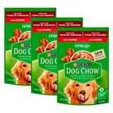 Kit 3 Ração Úmida Para Cachorro Dog Chow Adulto Extra Life Sabor Carne Em Sachê 100g