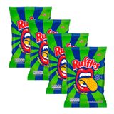 Kit 4 Batata Ruffles Elma Chips Sabor Cebola E Salsa 115g