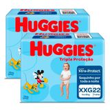 Kit De Fralda Huggies Tripla Proteção Tamanho Xxg 44 Unidades