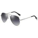 Óculos De Sol Polarizado Masculino Elashopp Aviação Cinza Prateado Polarizado