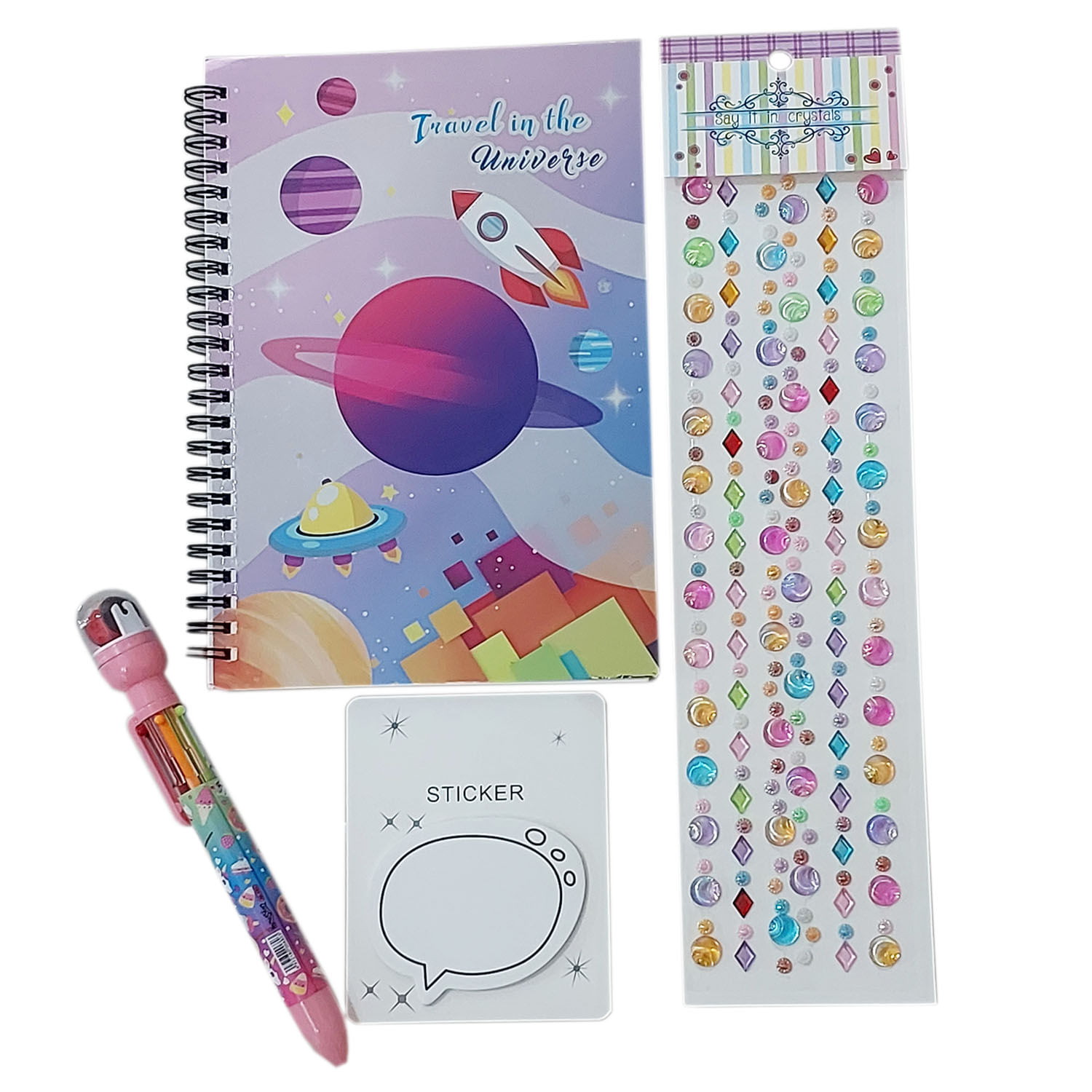 Papelaria Fofa Kawaii Cute: Kit 4 Produtos