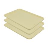Conjunto 3 Bandejas Plásticas Self-service Refeição 48 X 32,5 X 2 Br-100 Bege - Della Plast