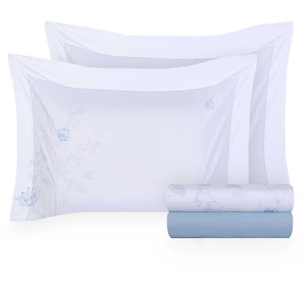 Jogo De Cama Casal 300 Fios Lótus - Naturalle Fashion Estampado