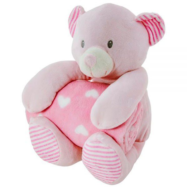 Manta Soft Para Bebê Fofy Urso Baby - Dm Toys Rosa