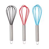 Whisks De Cozinha De Silicone Com Alças De Aço Inoxidável 12