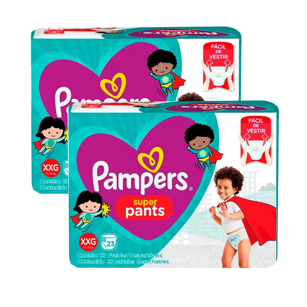 Kit 2 Fraldas Pampers Super Pants Pacotão Xxg - 46 Tiras - Carrefour