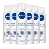 Kit Desodorante Aerosol Nivea Sensitive Sem Perfume 150ml - 6 Unidades