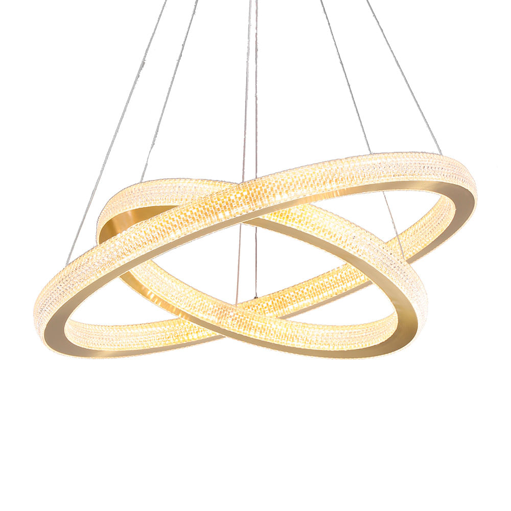 Lustre Pendente Skylight Saturno Dourado 3056 Led Bivolt Dourado Sky-3056