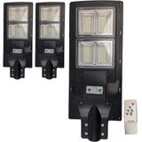 Luminaria Solar 3 Unidades Poste 240w Led Controle E Sensor