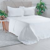 Kit Colcha Queen Santorini Super Macia 240x260 Branco