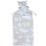 Manta Com Naninha Flannel Estampada Para Bebê 75x100 Cinza Elefante