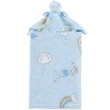 Manta Com Naninha Flannel Estampada Para Bebê 75x100 Azul Dino