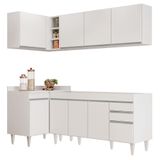 Armário De Cozinha Modulado De Canto Direito 4 Peças Cp40 Balcão Sem Tampo Branco - Lumil