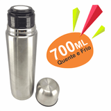 Garrafa Térmica Aço Inox Inquebrável Garrafinha 700ml Água Quente E Frio Copo Café