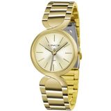 Relógio De Pulso Analógico Feminino Funny Dourado Lrgh048l - Lince