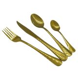 Jogo De Talheres 4 Peças Conjunto Luxo Dourado Colher Garfo