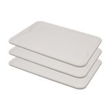 Conjunto 3 Bandejas Plásticas Self-service Refeição 48 X 32,5 X 2 Br-100 Branca - Della Plast