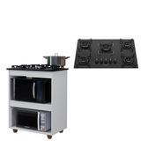 Kit Balcão Cooktop Turim Com Fogão Cooktop 5 Bocas Itatiaia