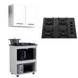 Kit Cozinha Balcão Armário Turim E Cooktop 4 Bocas Itatiaia