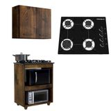 Kit Cozinha Balcão Armário Turim E Cooktop 4 Bocas Chamalux