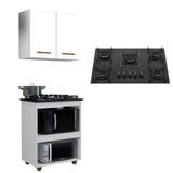 Kit Cozinha Balcão Armário Turim E Cooktop 5 Bocas Itatiaia