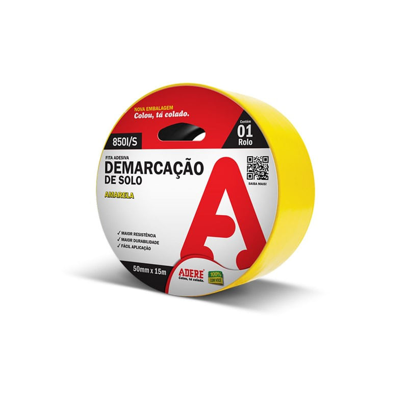 Fita Demarcação Solo Amarela 850is 50mm X 15m