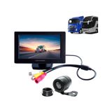 Kit Tela Monitor 4.3 Lcd 24v Caminhão Ônibus + Câmera 24v