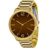 Relógio Analógico Feminino Dourado Lrgj043l N2kx - Lince