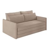 Sofá-cama Casal 2 Lugares Sophia Suede Capuccino