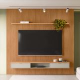 Painel Para Tv Até 75 Polegadas Anne 2 Pt Nature E Off White 260 Cm