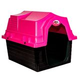 Casinha Para Cães E Gatos Pet Pequena N1 Cor Rosa E Preto Jel Plast Pet Au