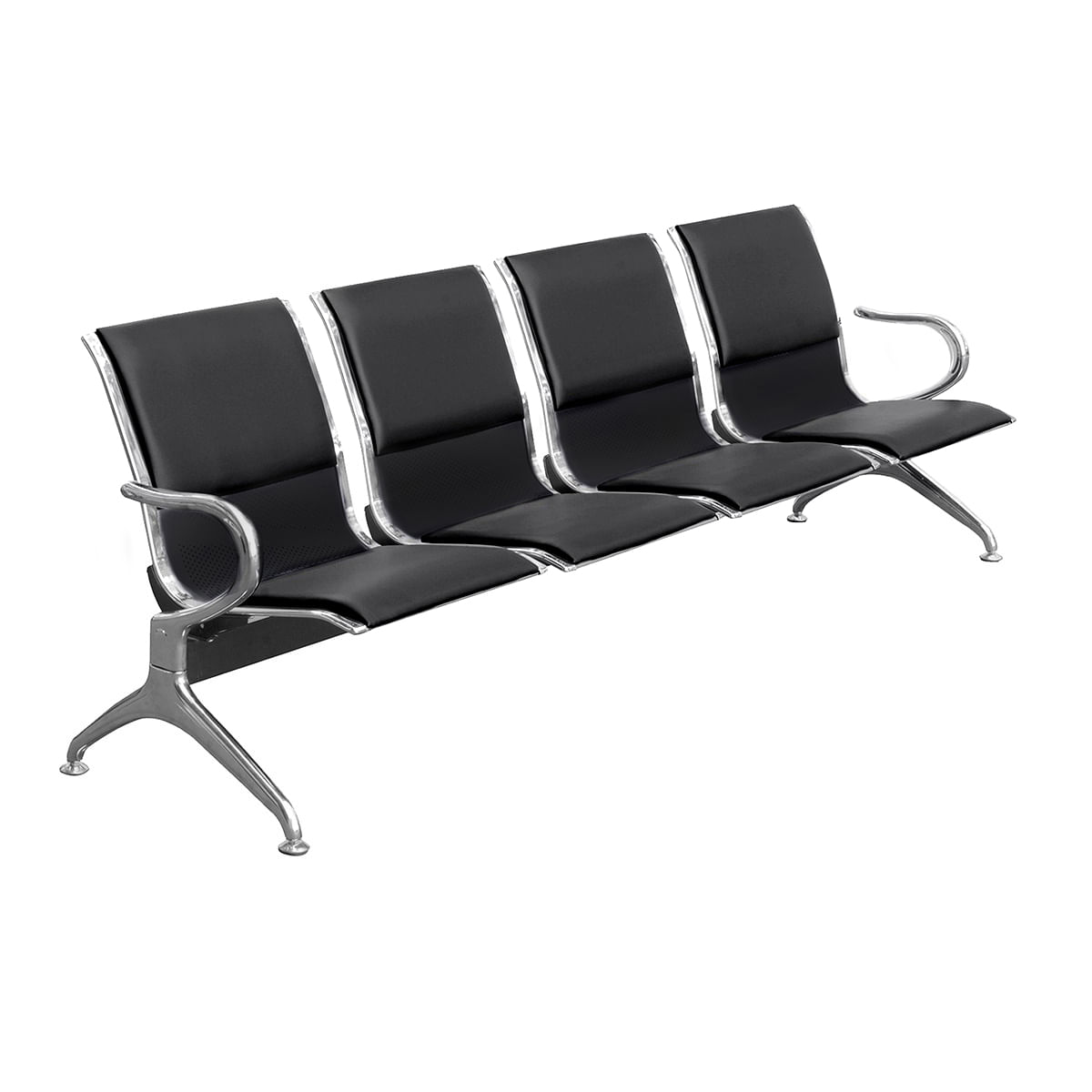 Cadeira Longarina Aeroporto 4 Lugares Com Estofado