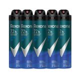 Kit Desodorante Aerosol Rexona Active Dry Azul 150ml - 5 Unidades