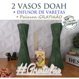 Super Combo Com 2 Vaso Decorativo + Difusor De Vareta + Palavra Gratidão - Decoração De Interiores, Sala, Quarto, Banhei