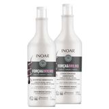 Kit Shampoo Hidratante Inoar Força E Brilh Cabelos Sedosos E Fortes 1 Litro E Condicionador 800ml