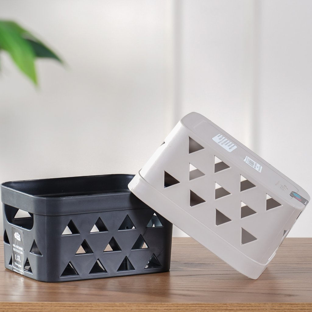 Caixa Organizadora Triângulos 1,8l Bege