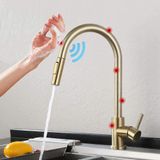 Torneira De Sensor De Torneiras De Cozinha Com Smart Touch Control Dourada