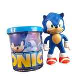 Kit Boneco Sonic Azul Articulado 15cm + Caneca 350ml N15