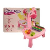 Projetor Para Desenho Infantil Mesa Pintura Girafa Rosa