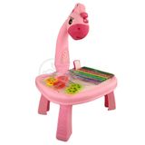 Projetor Para Desenho Infantil Mesa Pintura Girafa Rosa