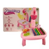 Projetor Para Desenho Infantil Mesa Pintura Girafa Rosa
