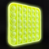 Pop It Brilha No Escuro Quadrado Anti Stress Amarelo
