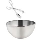 Saladeira Inox 24 Cm Com Pegador Inox Tipo Americano 4,2 Lit