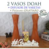 Super Combo Com 2 Vaso Decorativo + Difusor De Vareta + Palavra Gratidão - Decoração De Interiores, Sala, Quarto, Banhei