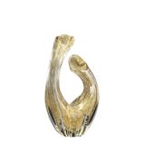 Vaso Em Cristal Murano Com Ouro 24 K São Marcos 32x15x13cm