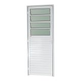 Porta De Alumínio Basculante 210x80cm Com Vidro Boreal Linha 25 Brimak Branco