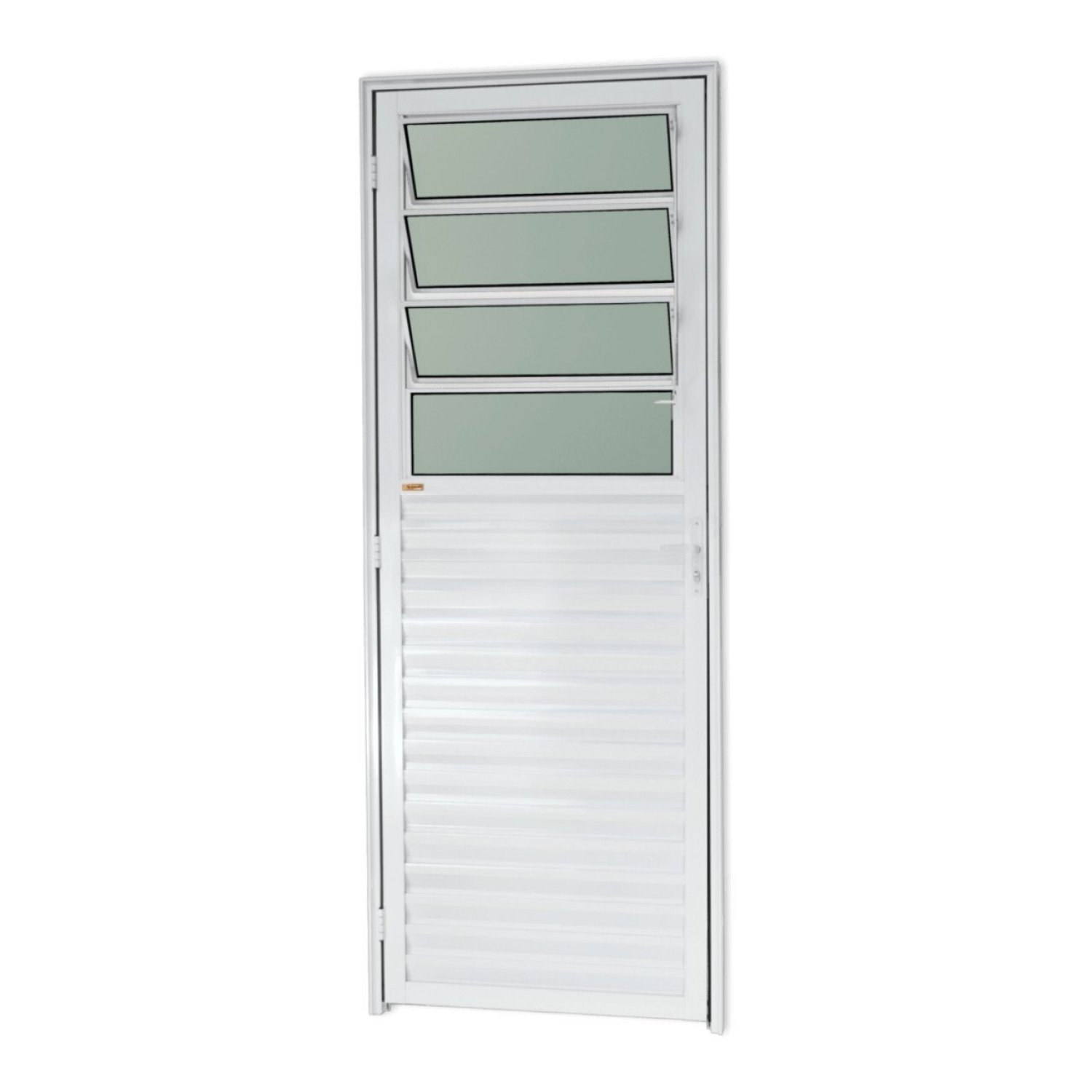 Porta De Alumínio Basculante 210x80cm Com Vidro Boreal Linha 25 Brimak Branco